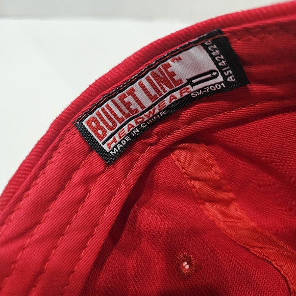 The Birmingham News Adj Red Embroidered Logo Bullet Line Headwear Rare EUC - Picture 6 of 7